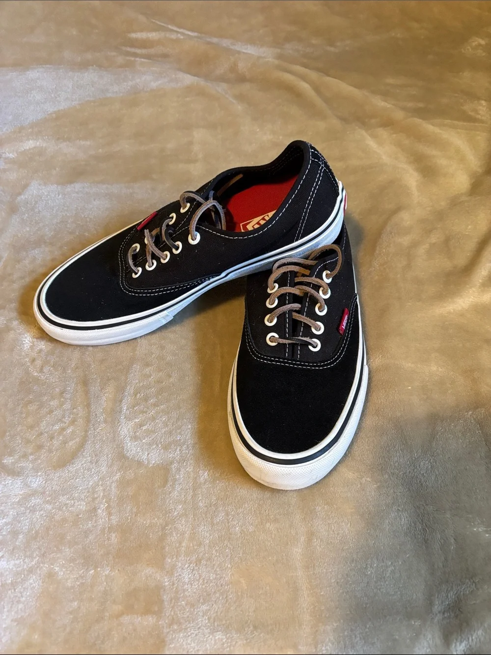 Vans Black Canvas Low-Top Sneakers with White Sole
